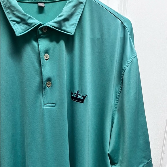 Peter Millar Summer Comfort Shirt Mens Large Green Solid Performance Jersey Polo - Picture 1 of 9